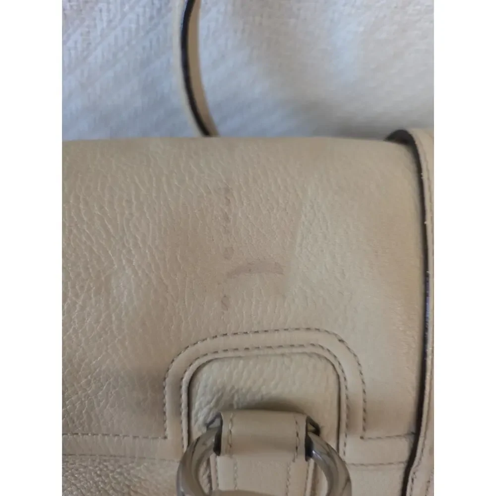 Vintage Coach Leather Handbag Satchel Purse Soho Flap Bag Beige Tan F10913 COA